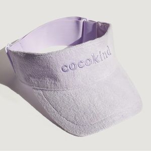 Cocokind terry cloth visor hat in lilac purple